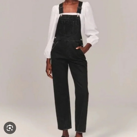 Abercrombie & Fitch Denim - Abercrombie and Fitch Women's Black Cotton Denim Overalls Size Medium